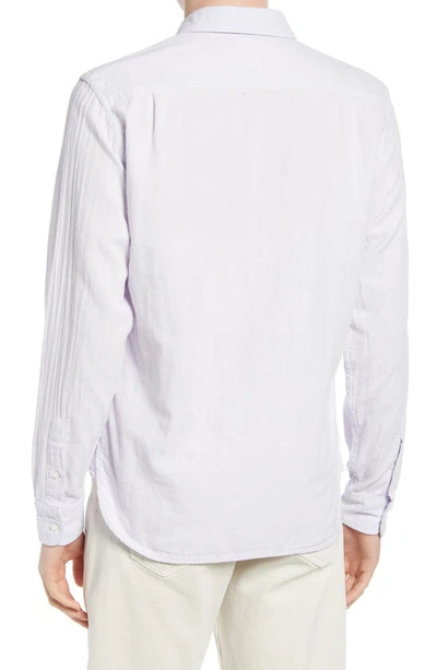 Hiroshi Kato Trim Fit Solid Button-up Shirt In Lavender