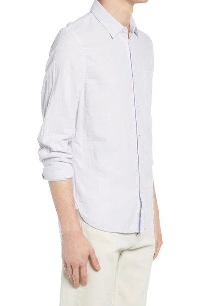 Shop Hiroshi Kato Trim Fit Solid Button-up Shirt In Lavender