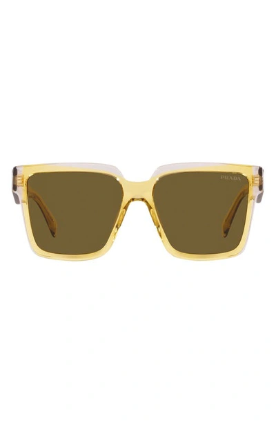 Shop Prada 56mm Square Sunglasses In Dark Yellow