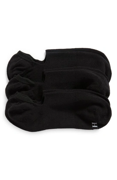 Shop Hue Assorted 3-pack Arch Hug Cotton Blend Liner Socks In Black Pack