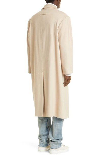 Shop Fear Of God Eternal Virgin Wool Overcoat In Beige