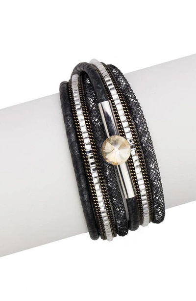 Shop Saachi Disco Double Wrap Bracelet In Black