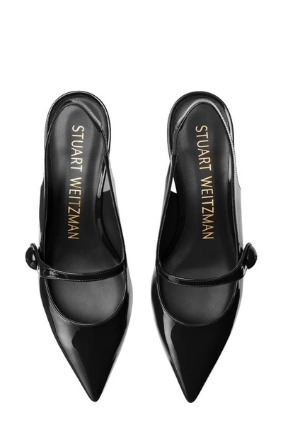 Shop Stuart Weitzman Pointed Toe Slingback Pump In Black