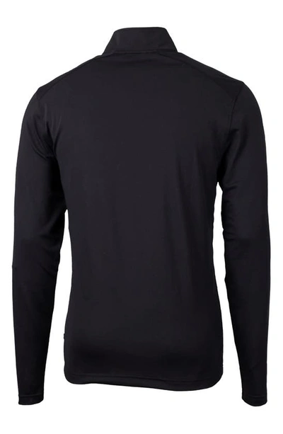 Cutter & Buck Virtue Half Zip Stretch Recycled Polyester Sweatshirt In Black