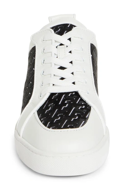 Shop Christian Louboutin Rantulow Orlando Mixed Media Sneaker In Wh51 White/ Black