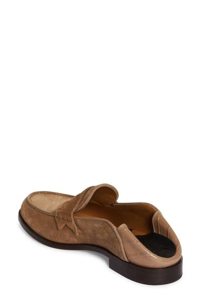 Christian Louboutin Men's Penny No Back Suede Penny Loafers In C941 Roca