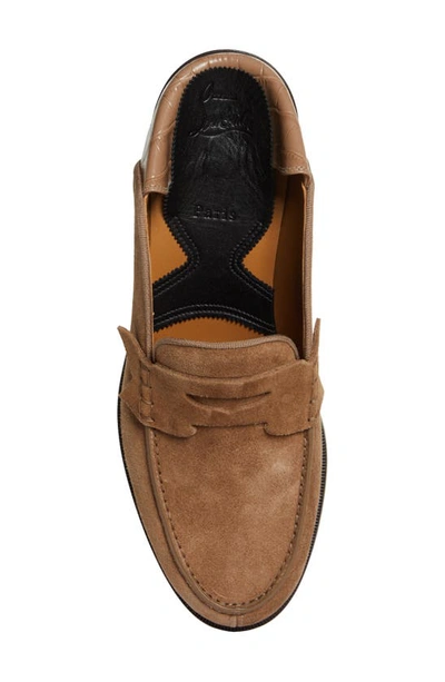 Christian Louboutin Men's Penny No Back Suede Penny Loafers In C941 Roca