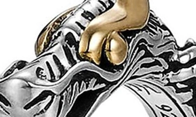 Shop John Hardy 'legends' Slim Dragon Ring In Silver/gold