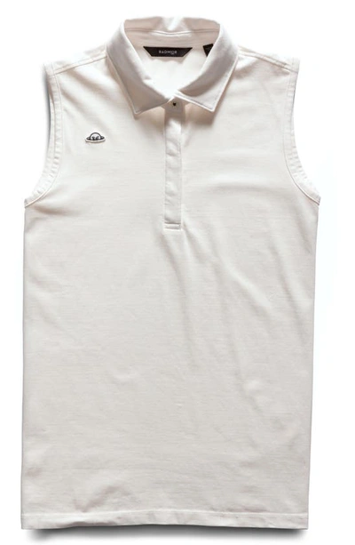 Shop Radmor Olivia Sleeveless Stretch Cotton Polo In Snow White