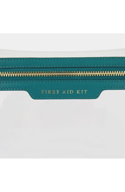 Shop Anya Hindmarch First Aid Kit Recycled Tpu Zip Pouch In Clear/ Viridian