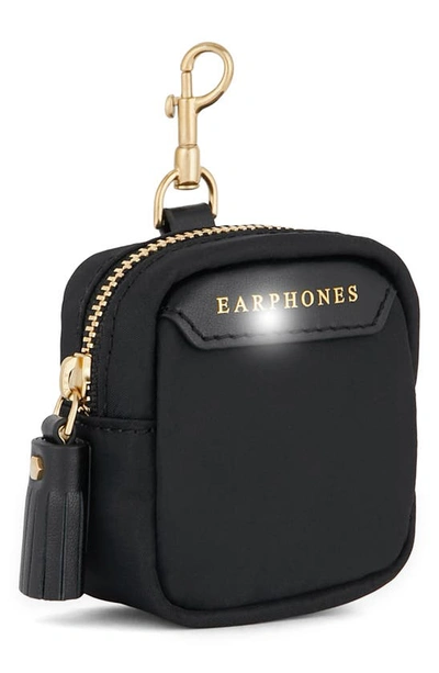 Shop Anya Hindmarch Econyl® Regenerated Nylon Earbuds Case In Black