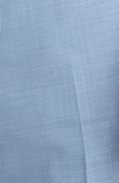 Shop Nordstrom Trim Fit Flat Front Stretch Délavé Dress Pants In Blue Chambray