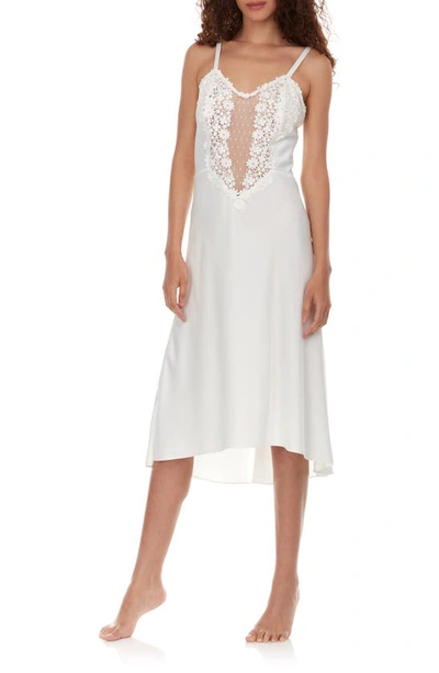 Flora Nikrooz Angelique Charmeuse Nightgown In Ivory