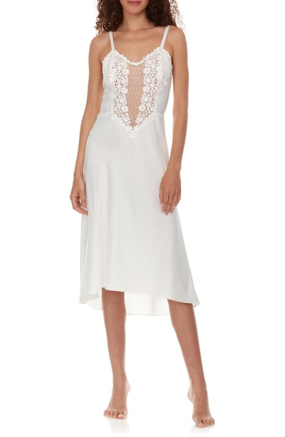 Flora Nikrooz Angelique Charmeuse Nightgown In Ivory