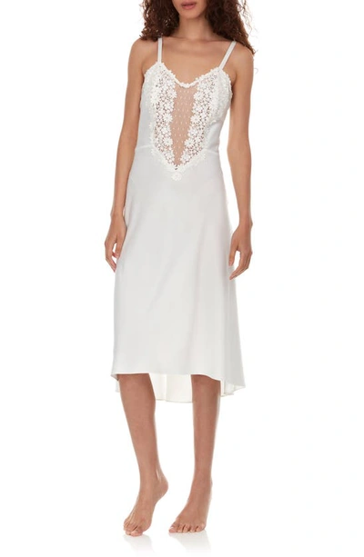 Flora Nikrooz Angelique Charmeuse Nightgown In Ivory
