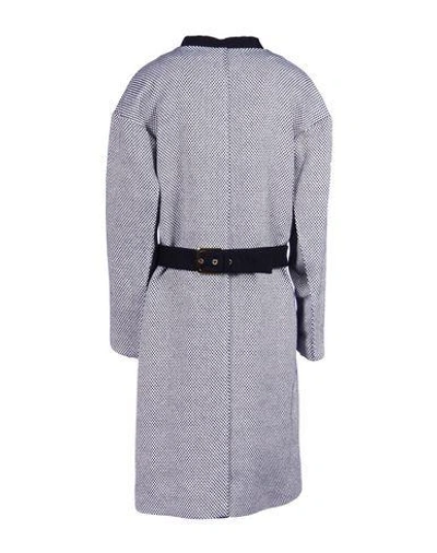 Shop Marni Belted Coats In Blue