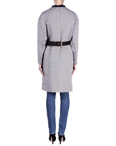 Shop Marni Belted Coats In Blue