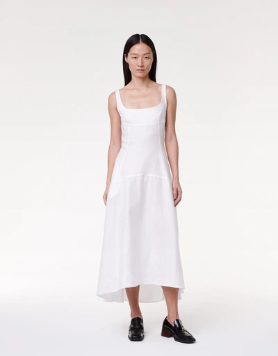 Shop Another Tomorrow Seamed Bodice Dress In White