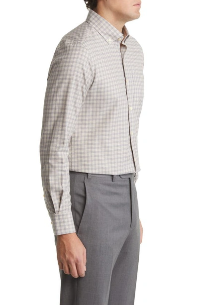 Shop Scott Barber Luxe Glenn Palid Twill Button-down Shirt In Khaki