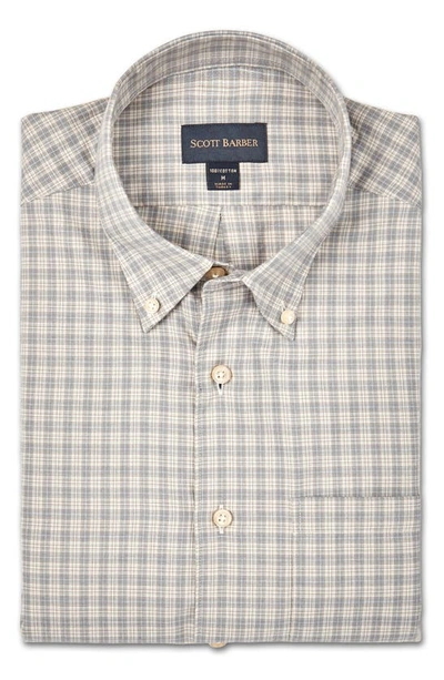 Shop Scott Barber Luxe Glenn Palid Twill Button-down Shirt In Khaki