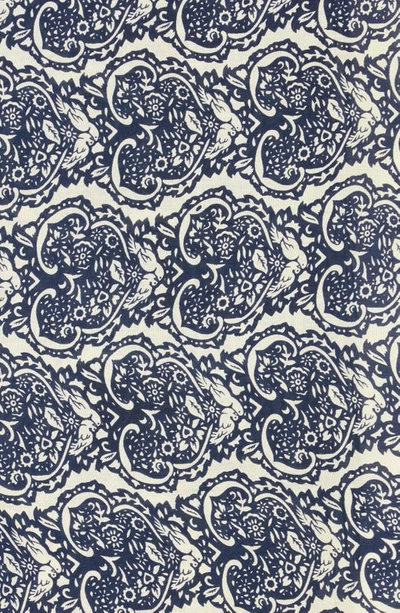 La Fiorentina Paisley Print Square Scarf In Blue