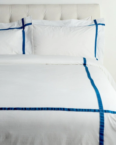 Shop Maurizio Italy Notting Hill Duvet Set In Blue