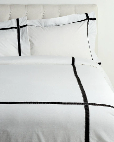 Shop Maurizio Italy Notting Hill Duvet Set In Black