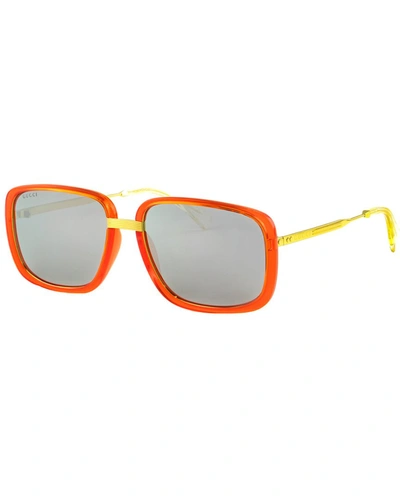 Shop Gucci Men's Gg0787s 61mm Sunglasses In Orange