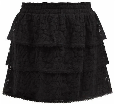 Shop Loveshackfancy Brynlee Skirt In Black