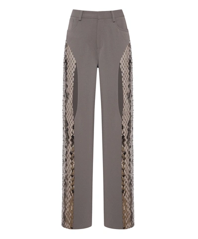 Shop Lapointe Embroidered Slit Pant