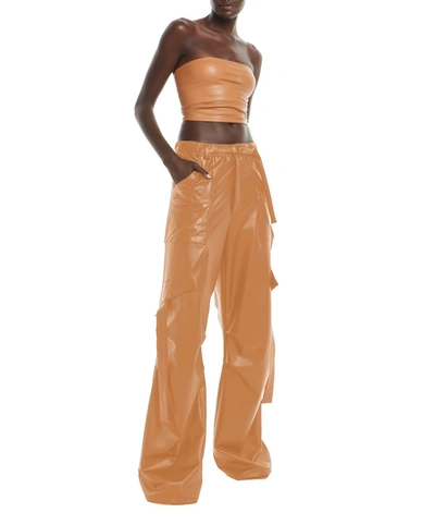 Shop Lapointe Faux Leather Tube Top In Sienna