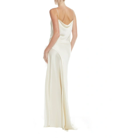 Lapointe Feather Asymmetrical Skirt In Cream