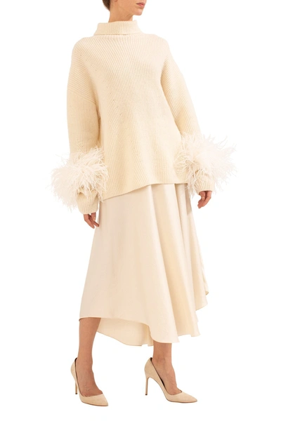Lapointe Feather Cuffs In Cream