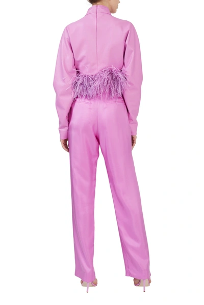 Shop Lapointe Organic Silky Twill High Waisted Belted Pant In Orchid