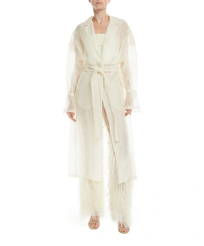 Shop Lapointe Organza Trench In Cream