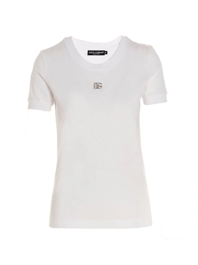 Shop Dolce & Gabbana Jewel Logo T-shirt White