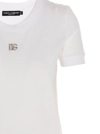Shop Dolce & Gabbana Jewel Logo T-shirt White