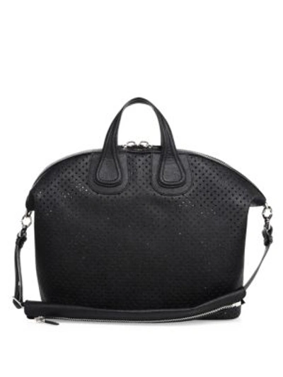 Givenchy Nightingale Perforated Leather Bag In Black