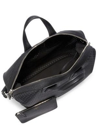 Shop Givenchy Nightingale Perforated Leather Bag In Black