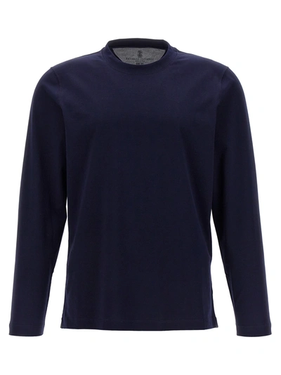 Shop Brunello Cucinelli Long-sleeved T-shirt Blue