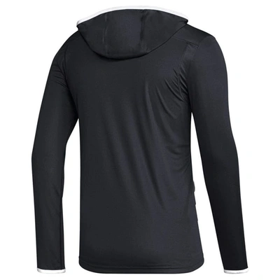 Shop Adidas Originals Adidas Black Vegas Golden Knights Team Long Sleeve Quarter-zip Hoodie T-shirt