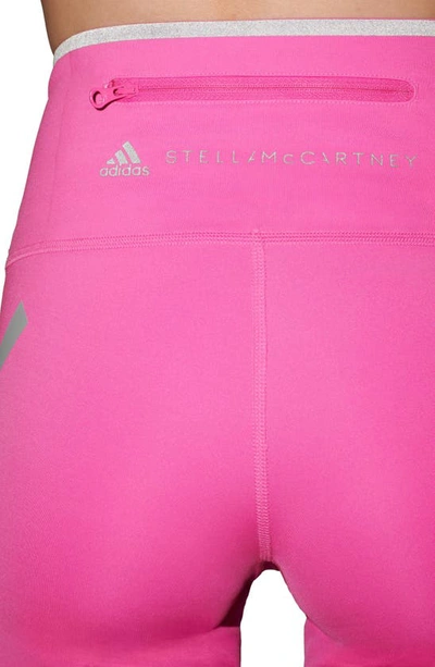 Adidas By Stella Mccartney Truepace High Waist Stretch Recycled Polyester Bike Shorts In Screaming Pink