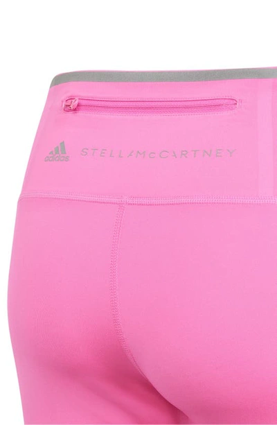 Adidas By Stella Mccartney Truepace High Waist Stretch Recycled Polyester Bike Shorts In Screaming Pink