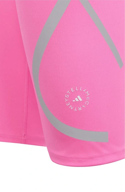 Adidas By Stella Mccartney Truepace High Waist Stretch Recycled Polyester Bike Shorts In Screaming Pink