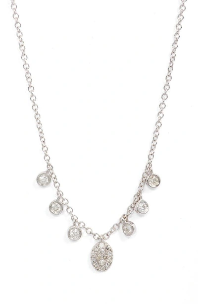 Meira T Women's 14k-white-gold & .16 Tcw Diamond Disc Necklace In White