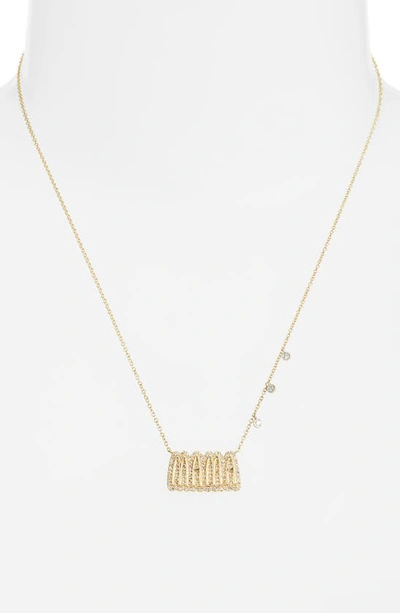 Meira T Women's Oval Hamsa Hand Disc 14k Gold & 0.14 Tcw Diamond Necklace In Yellow
