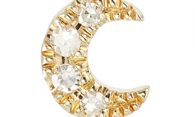 Meira T Diamond Moon Drop Huggie Hoop Earrings In Yellow
