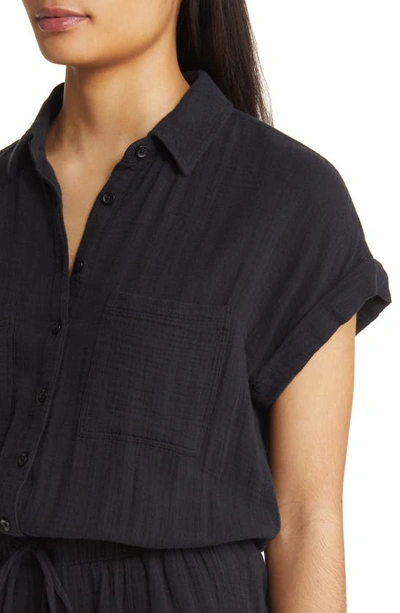 Beachlunchlounge Cotton Gauze Romper In Black
