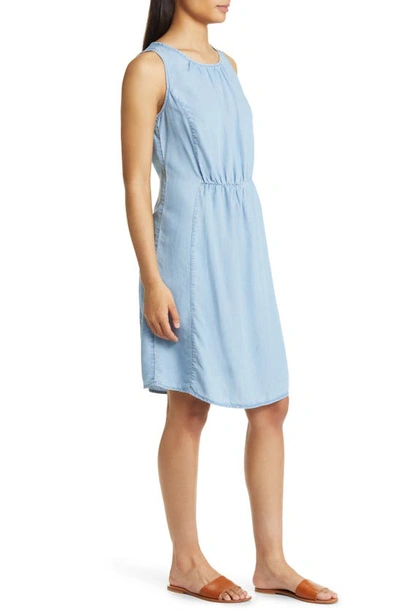 Shop Beachlunchlounge Sleeveless Chambray Dress In Med Wash