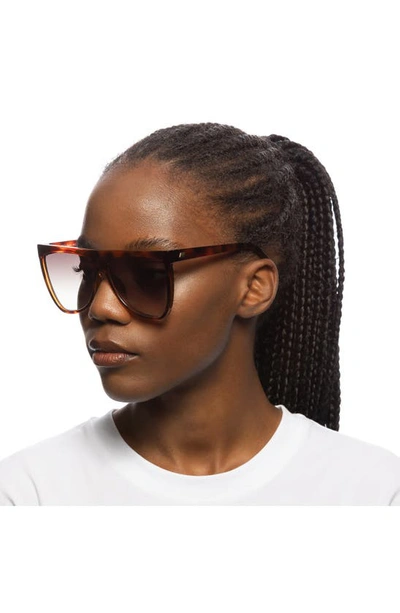 Shop Le Specs Reclaim 60mm Gradient Flat Top Sunglasses In Toffee Tort